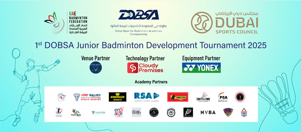 Dubai Open for Badminton Academies Championship Banner 2